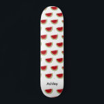 Red White Watermelon, sommar Mönster Mini Skateboard Bräda 18,5 Cm<br><div class="desc">Skateboard i Röda vattenmelon Mönster med möjlighet att ändra text. Du kan också ändra bakgrunden till färg.</div>