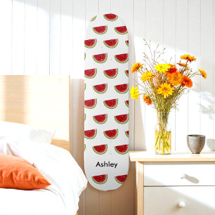 Red White Watermelon, sommar Mönster Mini Skateboard Bräda 18,5 Cm