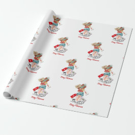 Red White Winter Wonderland God jul Presentpapper