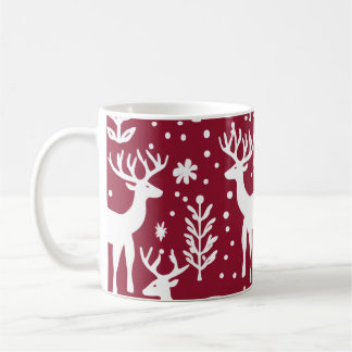 Red & White Winter Wonderland Reindeer Mugg