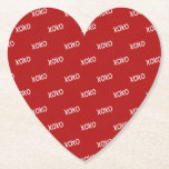 Red White XOXO Kärlek Hugs Kisses Underlägg Papper<br><div class="desc">Red White XOXO Kärlek Flirty Romantic Romantik Hugs Kisses</div>