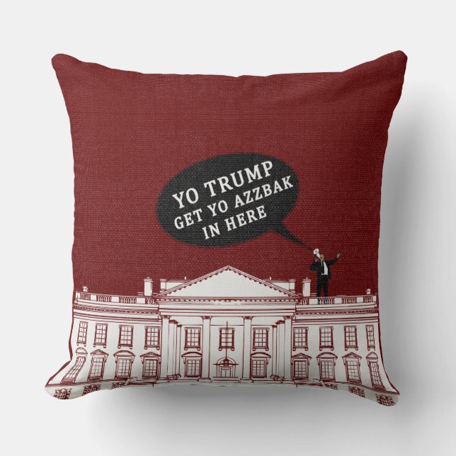 Red White Yo Trump Kom back Whitehouse Kudde (Framsida)