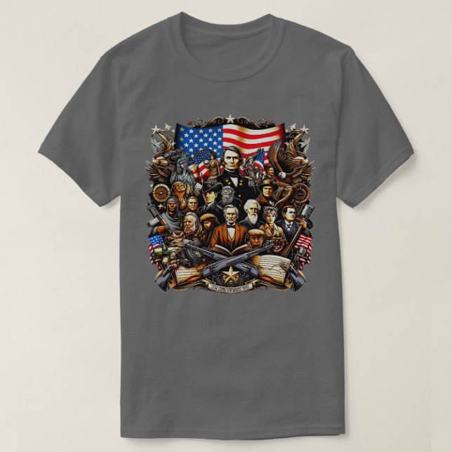 Red White You Liberty Threading presenter T Shirt (Design framsida)
