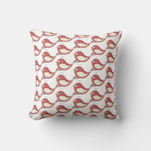 RED WHITRED RED ROBIN BIRD CUSHION KUDDE
