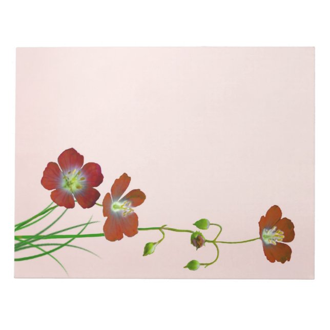 Red Wildblomma Anteckningsblock (Framsida)