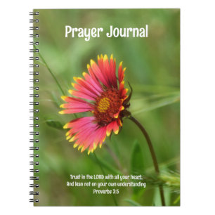 Red WildblommBible Verse Prayer Journal Anteckningsbok