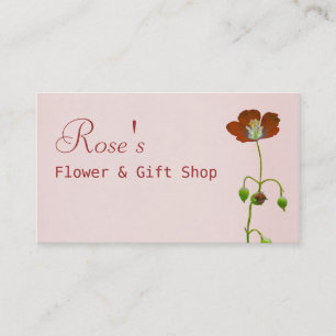 Red Wildblommor Florist-butiken Visitkort