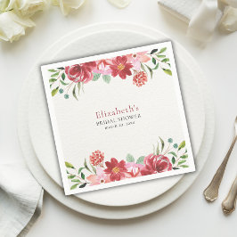 Red wildflowers Bridal Shower Pappersservett