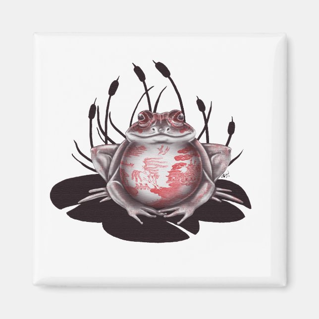 Red Willow Bull Frog Magnet (Framsidan)
