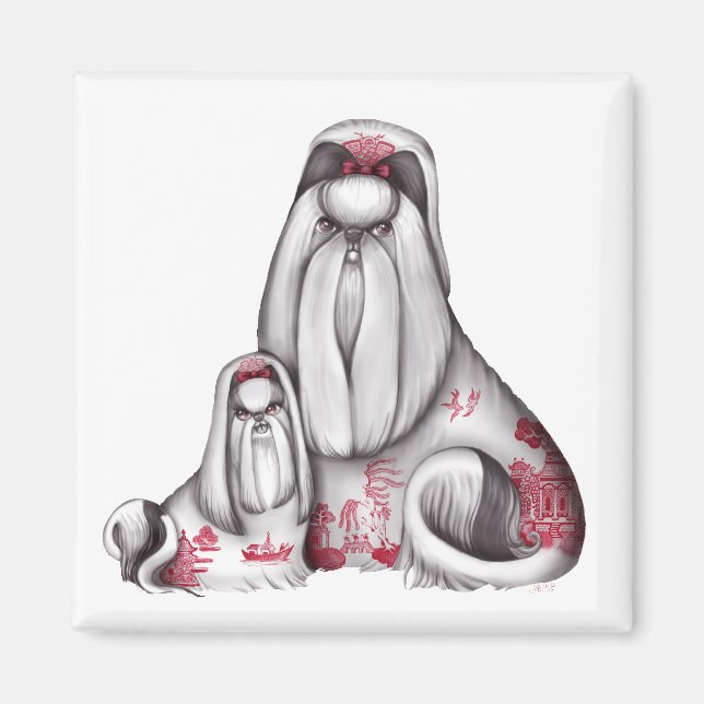 Red Willow Shih Tzus Magnet (Framsidan)