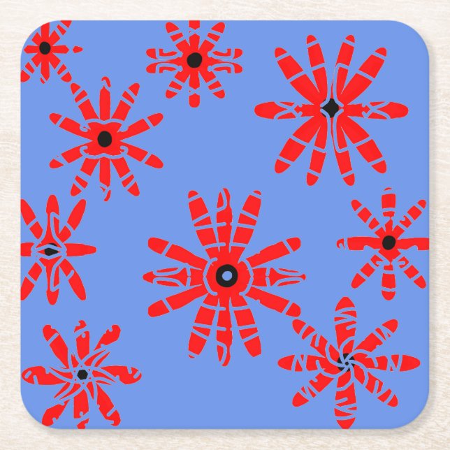 Red Windmills Underlägg Papper Kvadrat (Framsidan)