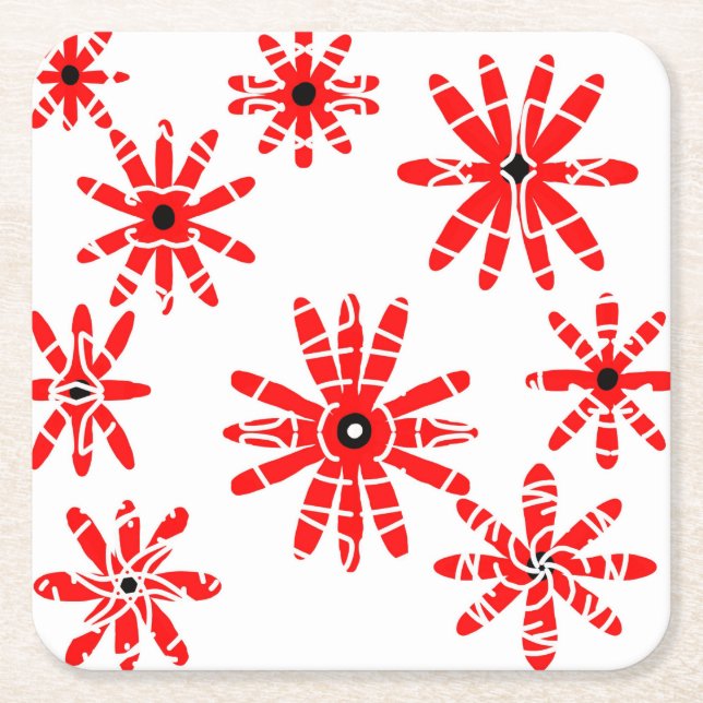 Red Windmills Underlägg Papper Kvadrat (Framsidan)