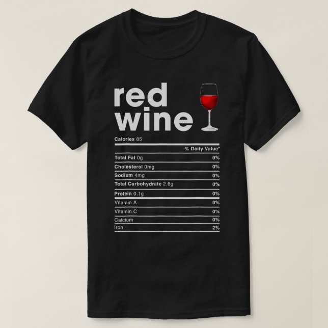 Red Wine Nutrition Facts  T Shirt (Design framsida)
