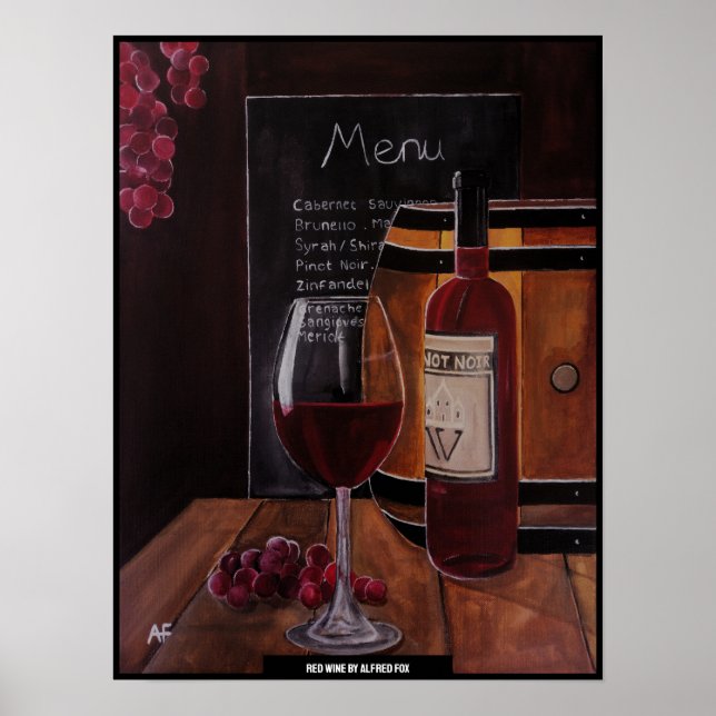 Red Wine Painting by Alfred Fox Poster (Framsidan)
