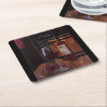 Red Wine Painting by Alfred Fox Underlägg Papper Kvadrat<br><div class="desc">Red Wine Painting by Alfred Fox Drink Coaster.</div>