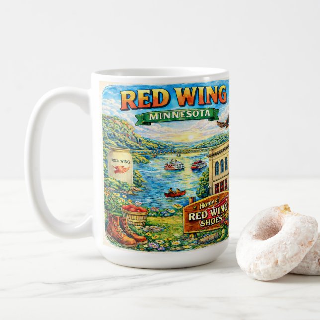 Red Wing, Minnesota Souvenir Gift Latte Mug Kaffemugg (Med munk)