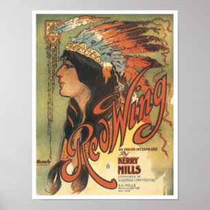 Red Wing Vintage Songbook Cover Poster