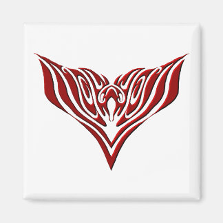Red Winged Bird Tribal Tattoo Design Magnet