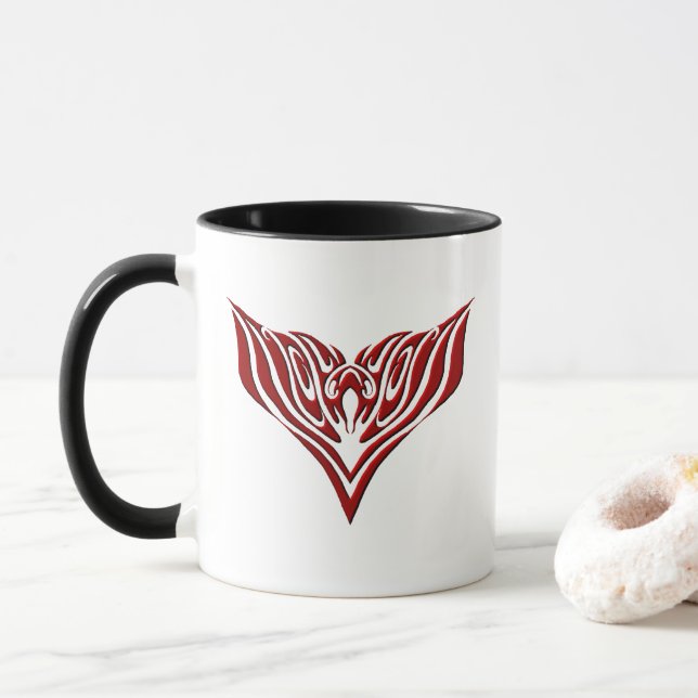 Red Winged Bird Tribal Tattoo Design Mugg (Med munk)