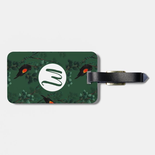 Red-Winged Blackbird Mönster Bagagebricka (Baksida Vågrät)