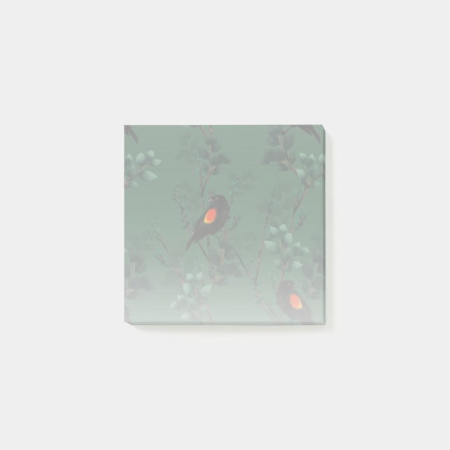 Red-Winged Blackbird Mönster Post-it Block (Framsida)