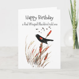 Red Winged Blackbird Personality Birthday Roligt B Kort