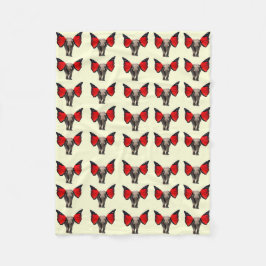Red Winged Elephant Blanket Fleecefilt