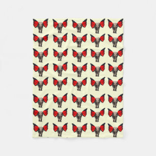 Red Winged Elephant Blanket Fleecefilt