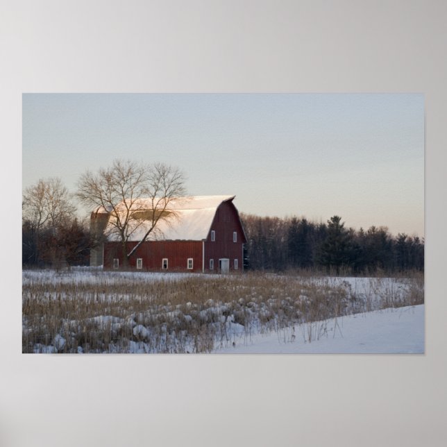 Red Winter Barn Poster (Framsidan)