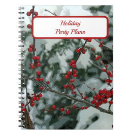 Red Winter Berries Helgdag - bärbar dator Anteckningsbok