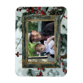 Red Winter Berries Helgdag Flexible Magnet