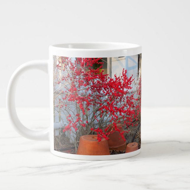 Red Winter Berries - Martha's Vineyard Jumbo Mugg (Vänster)