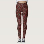 Red Winter Botanical Mönster Leggings<br><div class="desc">Lagar om festliga och rustiska jultomter med hand plockade som illustrerar helgdag grey.</div>