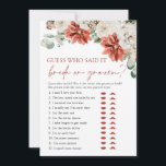 Red Winter gissa vem som sa det till Bride eller G Inbjudningar<br><div class="desc">Red Winter gissa vem som sa det till Bride eller Groom Game</div>