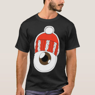 Red Winter Hat Eyeball Brown Iris T Shirt