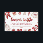 Red Winter jul Baby Shower Diaper Raffle Tilläggskort<br><div class="desc">Rustic Red Winter-julets babykläder Diaper Raffle</div>