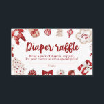 Red Winter jul Baby Shower Diaper Raffle Tilläggskort<br><div class="desc">Rustic Red Winter-julets babykläder Diaper Raffle</div>