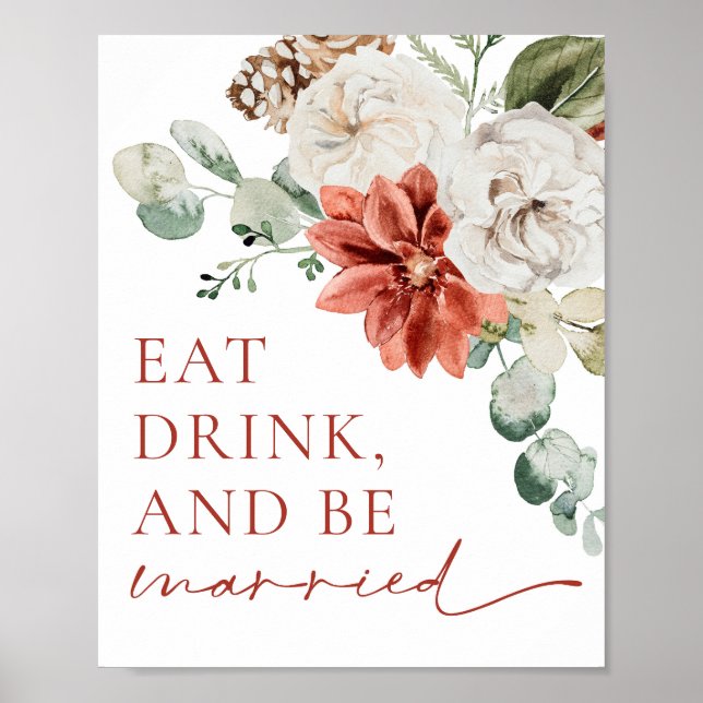 Red Winter-juleat, dryck och vara gift Poster (Framsidan)