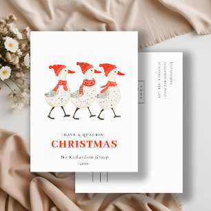 Red Winter Quacking jul Ankor Business Logotyp Helg Vykort