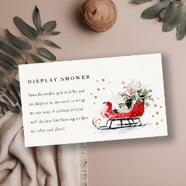 Red Winter Sleigh Display Shower Baby Baby Shower Tilläggskort