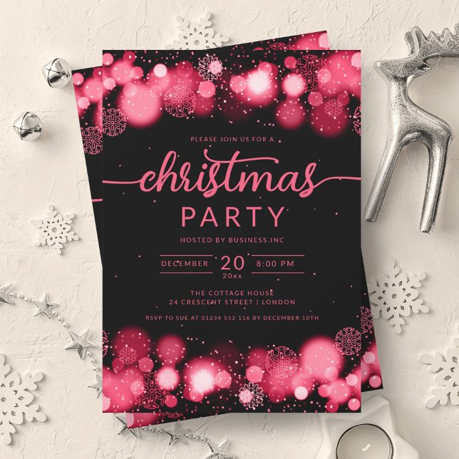 Red Winter Wonderland Company jul Party Inbjudningar (Red Winter Wonderland Company Christmas Party Invitation)