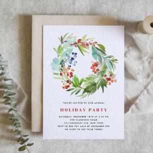 Red Winterberry och Juniper Wandeans Julfest Inbjudningar