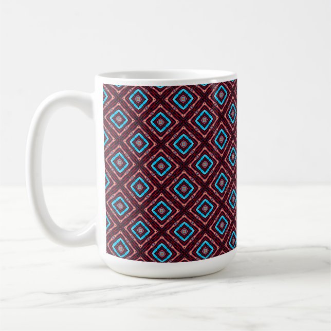 Red With Blue Diamond Kaffemugg (Vänster)