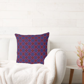 Red with Blue Stars Throw Pillow Kudde