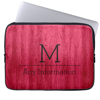 Red Wood Grain Struktur Monogram Laptop Fodral