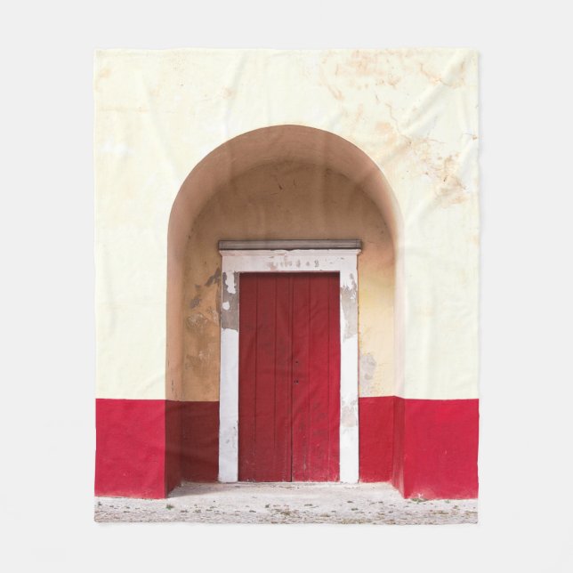 RED WOODEN DOOR FLEECEFILT (Framsidan)