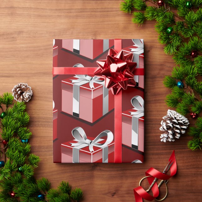 Red Wrapped Presenter Presentpapper (Julgåva)
