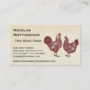 Red Wyandotte Chickens Poultry Farm Visitkort