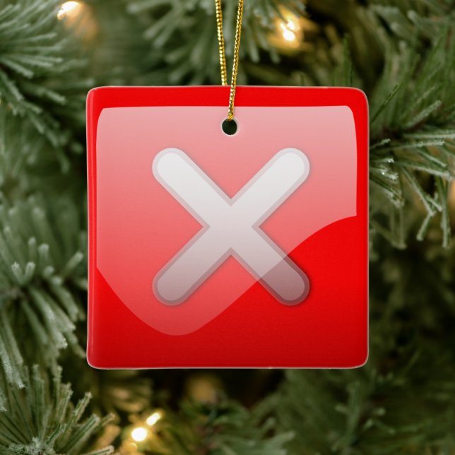 Red X Mark Symbol-jul Julgransprydnad Keramik (Träd)