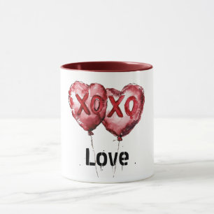 Red XOXO Heart-ballonger Mugg